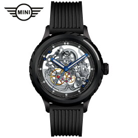 【お買物マラソン期間 最大2000円クーポン有】 MINI AUTOMATIC WATCH MA-2 ミニ オートマティックウォッチ 162002 ブラック 44mm メンズ腕時計 両面スケルトン 自動巻き シリコンラバーストラップ Dバックル ミニクーパー