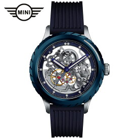 MINI AUTOMATIC WATCH MA-2 ミニ オートマティックウォッチ 162004 ブルー 44mm メンズ腕時計 両面スケルトン 自動巻き シリコンラバーストラップ Dバックル ミニクーパー
