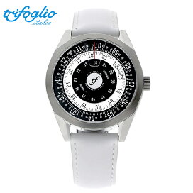 Montre Trifoglio Italia Millimetro Automatique - Cadran Blanc, Bracelet Cuir Marron - Homme