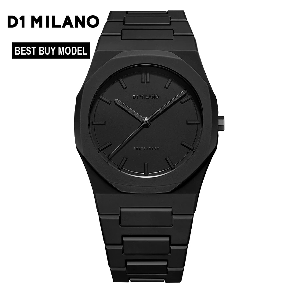 ディーワンミラノ D1 MILANO POLYCARBON SHADOW PCBJ10 オールブラック 限定モデル メンズ腕時計 クォーツ イタリア時計 薄型ケース 黒文字盤 ポリカーボネート D1ミラノ 黒時計