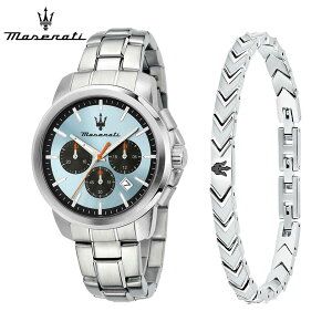 �}�Z���e�B �E�H�b�` �X�N�Z�b�\ 42MM �����Y�r���v �u���[/�V���o�[ 42MM �N���m SS�u���X���b�g + �A�C�R�j�b�N �����Y �u���X���b�g �V���o�[/�u���b�N Maserati Watches SUCCESSO R8873621045