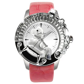 スワロフスキーのキラキラ腕時計 Galtiscopio(ガルティスコピオ) LA GIOSTRA 1 馬5　ピンク レザーベルト
