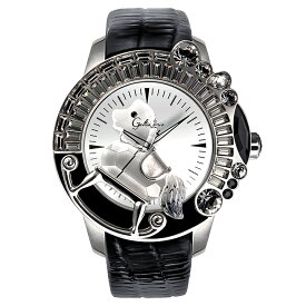 スワロフスキーのキラキラ腕時計 Galtiscopio(ガルティスコピオ) LA GIOSTRA 1 馬6　ブラック レザーベルト