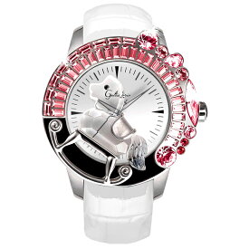 スワロフスキーのキラキラ腕時計 Galtiscopio(ガルティスコピオ) LA GIOSTRA 1 馬10　ホワイト レザーベルト
