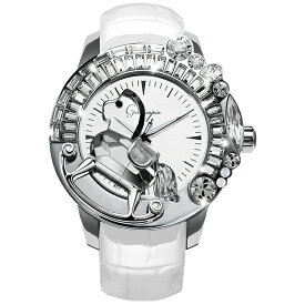 スワロフスキーのキラキラ腕時計 Galtiscopio(ガルティスコピオ) LA GIOSTRA 1 馬11　ホワイト レザーベルト