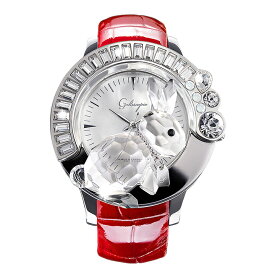 スワロフスキーのキラキラ腕時計 Galtiscopio(ガルティスコピオ) DARMI UN ABBRACCIO 兎5　レッド レザーベルト