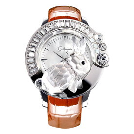 スワロフスキーのキラキラ腕時計 Galtiscopio(ガルティスコピオ) DARMI UN ABBRACCIO 兎9　ブラウン レザーベルト