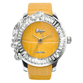 スワロフスキーのカラフルな腕時計 Galtiscopio(ガルティスコピオ) JOLI SIMPLE JS6　イエロー（黄） レザーベルト