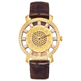 香水が世界的に有名なフランスのラグジュアリーブランド ROCHAS（ロシャス）の腕時計 RJ19 ゴールド/ダークブラウン ユニセックス時計 ジュエリーウォッチ ファッション