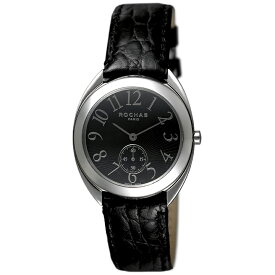 香水が世界的に有名なフランスのファッションブランド ROCHAS（ロシャス）のレディース腕時計 RJ55 ブラック/シルバー/ブラック スモールセコンド 黒文字盤 ラグジュアリー スイス製