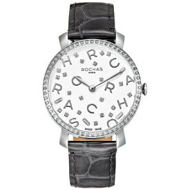 フレグランスが世界的に有名なフランスのファッションブランド ROCHAS（ロシャス）のレディース腕時計 RJ08 ホワイト/シルバー/グレー アルファベット パリコレ 香水 スイスメイド