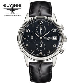 ELYSEE(エリーゼ) ドイツ時計 VINTAGE CHRONO 80551 ブラック/シルバー/ブラック クロノグラフ 黒文字盤 1930年代 ビンテージ クラシック メンズ腕時計 ドイツ製