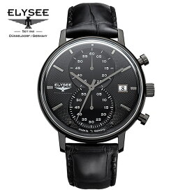 ELYSEE（エリーゼ）MINOS 83822 クロノグラフ ドイツ時計 ブラック/ブラック メンズ腕時計 ドイツ製 ヴィンテージデザイン オールブラック
