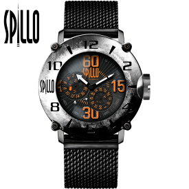 【お買物マラソン期間 最大2000円クーポン有】 SPILLO（スピーロ）OUTLAW OL1000V6S-MK スティール　オレンジインデックス 自動巻き イタリア時計