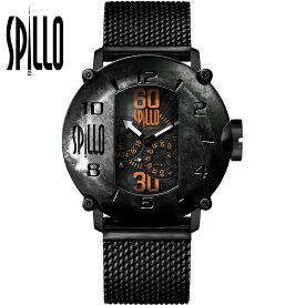 【お買物マラソン期間 最大2000円クーポン有】 SPILLO（スピーロ）SPEED DEMON SD1000V6K-MK ブラック　オレンジインデックス イタリア メンズ機械式腕時計