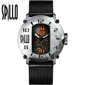 【お買物マラソン期間 最大2000円クーポン有】 SPILLO（スピーロ）SPEED DEMON SD1000V6S-MK スティール　オレンジインデックス イタリア メンズ機械式腕時計