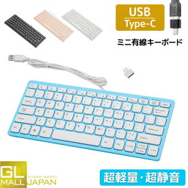 【楽天イーグルス感謝祭 全品P10倍】【クリックポスト】ミニ 薄型type-c変換アダプタ付　USB有線キーボードPC ノートパソコン 78キー 英語配列 プラスチック製 コンパクト 持ち運びやすい 軽量　クリックポスト便