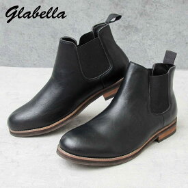 サイドゴアブーツ メンズ チェルシーブーツ プレーントゥ レザー調 ショートブーツ 黒 ブラック カジュアル きれいめ 大人 レザーブーツ 男性 秋冬 靴 おしゃれ グラベラ glabella