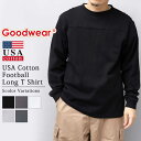 グッドウェア Goodwear 長袖Tシャツ ロンT メンズ レディース ロングTシャツ USAコットン 7.6オンス フットボールT 肉厚 ゆったり 袖リブ 長袖 ロングスリーブ 厚手 シンプル 無地 Tシャツ トップス カットソー カジュアル