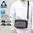 ジェリー GERRY ショルダーバッグ ミニショルダー バッグ メンズ レディース スクエア 撥水 ミニバッグ スクエア型 横型 コンパクト シンプル ロゴ ポーチ バッグインバッグ お財布バッグ 旅行 サブバッグ