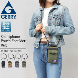 ジェリー GERRY スマホショルダー スマホポーチ メンズ レディース 撥水 スマホ マルチポーチ ショルダーポーチ シンプル 携帯 ショルダー バッグ 小銭入れ カード入れ ミニポーチ 手ぶら アウトドア