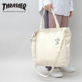 THRASHER MarkGonzales スラッシャー マークゴンザレス キャンバスバッグ トートバッグ ショルダーバッグ 2way 大容量 大きめ A4サイズ B4サイズ ショルダートート 大容量サイズ