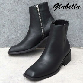 glabella ブーツ ショートブーツ スクエアトゥブーツ サイドジップブーツ ヒールブーツ スクエアトゥデザイン メンズブーツ シンプル メンズシューズ 伸長効果