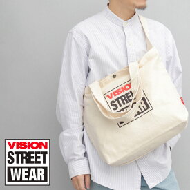 VISION STREET WEAR キャンバスバッグ トートバッグ メンズ 大学生 高校生 中学生 学生 シンプル ショルダーバッグ 2WAYバッグ プリントデザイン