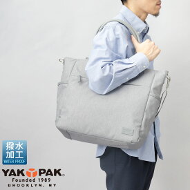 YAKPAK ヤックパック 2WAY トートバッグ ショルダーバッグ スクエア 撥水加工 ショルダートート バッグ A4 シンプル 無地 大容量 メンズ