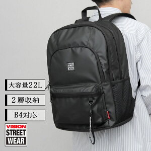 �y2026�N�̔��J�n�zVISION STREET WEAR ���B�W�����X�g���[�g�E�F�A �����b�N �����Y ���f�B�[�X �o�b�N�p�b�N ��e�� 22L B4 A4 �ʋ� �ʊw PC���[ 2�w�� �����[ ���|�P�b�g 600D�|���G�X�e�� �w�� �X�g