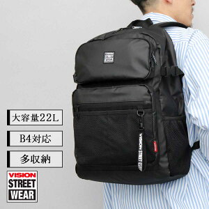 �y2026�N�̔��J�n�zVISION STREET WEAR ���B�W�����X�g���[�g�E�F�A �����b�N �����Y ���f�B�[�X �o�b�N�p�b�N ��e�� 22L B4 A4 �ʋ� �ʊw PC���[ �����[ ���|�P�b�g �X�N�G�A 600D�|���G�X�e�� �w�� 