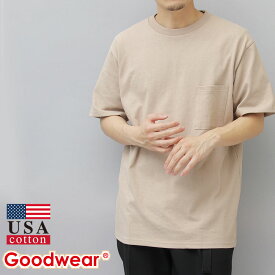 【送料無料】Goodwear グッドウェア tシャツ USAコットン ポケット付き 半袖 大きめ 肉厚 7オンス メンズ レディース ビッグT シンプル オーバーサイズ 半袖Tシャツ ユニセックス 男女兼用
