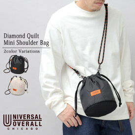 UNIVERSAL OVERALL ユニバーサルオーバーオール キルトショルダーポーチ 巾着バッグ キルティング ミニショルダー ミニポーチ マルチバッグ ユニセックス カジュアル シンプル
