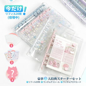 【本日最終★50円OFFクーポン】P10倍★リフィル最大40枚+シール付 A6 バインダー 推し活 トレカ収納 6穴 5穴 リフィル付 クリア 手帳デコ シール帳 A7 M5
