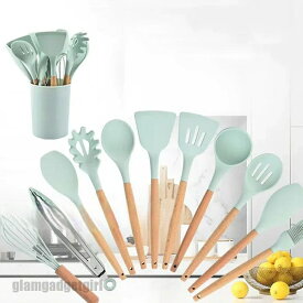 新生活応援 11点セット キッチンツール セット 調理器具ツール クッキングツール 耐熱 食品級シリコン 調理 料理 製菓器具 手持ちやすい 洗いやすい トング 泡たて器 ブラシ スパチュラ 穴あきスプーン パスタサーバー レードル ターナー