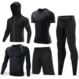 新生活応援 トレーニングウェア メンズ セット 上下 5点セット スポーツウェア ランニングウェア コンプレッションウェア ウォーキング ジム 吸汗速乾 登山 プレゼント ギフト