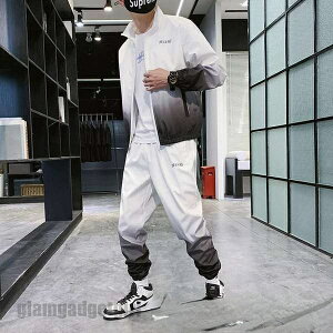 新生活応援 セットアップ メンズ 秋服 春物 ジップアップ パーカー 配色 ジャージ 上下 スウェットパンツ ゴルフウェア 部屋着 大きいサイズ スポーツ プレゼント ギフト