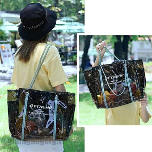 送料無料 クリアバッグ ビーチバッグ レディース プールバッグ 透明 海 水着 ビーチグッズ 防水 大容量 収納力 スパ 温泉 収納バッグ 洗濯物 スリッパ プレゼント ギフト 新生活