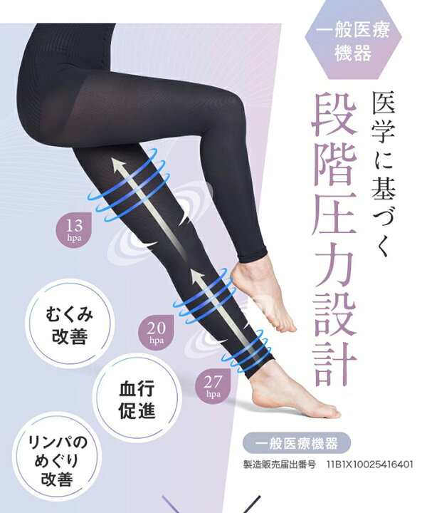 楽天市場】本日35%OFF☆ 着圧レギンス 【むくみ解消 血行促進】一般  