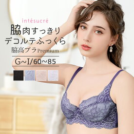 アンテシュクレ intesucre レベッカ 脇高ブラ Premium ブラジャー単品 全5色 GHI/60-85 TBT002A　下着 レディース 女性 ブラ 補整 レース 脇肉 すっきり デコルテ ふっくら リフトアップ メリハリ きれい ゴールデントライアングル 安定感 フィット