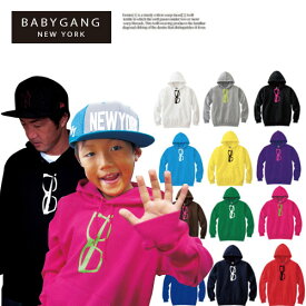 ペアルック　パーカー　【BABYGANG】グラス柄パーカー[110cm/130cm/140cm/150cm/160cm]男の子 女の子　キッズ 子供 ベビー 親子　カップル　黒　ブラック　白　お揃い ペア　オソロ パパ　ペアルック 眼鏡　メガネ　サングラス　だまし絵　ワンポイント　スウェット