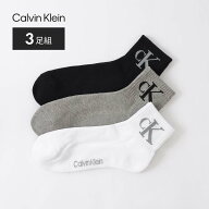 セール30％OFF！ 【3足セット】Calvin Klein 抗菌防臭 足底パイル クッション性＋耐久性抜群！ビッグロゴ…