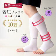 送料無料 着圧ハイソックス オープントゥ レディース 市販最強クラスの着圧 段階圧力設計 スーパーハイパ…