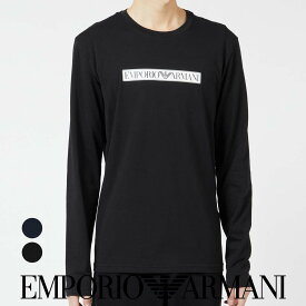 EMPORIO ARMANI エンポリオ アルマーニ LOGO LABEL LONG T-SHIRT ロゴラベル オーガニックコットン クルーネック 長袖 Tシャツ EUサイズ メンズ 男性 プレゼント 無料ラッピング ギフト 54085173 公式ショップ 正規ライセンス商品