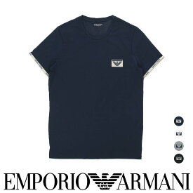 セール！ EMPORIO ARMANI エンポリオ アルマーニ PIPING LOGOBAND REGULAR FIT T-SHIRT パイピング ロゴバンド クルーネック 半袖 Tシャツ EUサイズ メンズ 男性 プレゼント 無料ラッピング ギフト 54047553 公式ショップ 正規ライセンス商品
