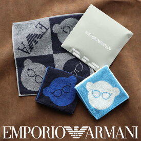 【メール便全国220円】 EMPORIO ARMANI (エンポリオ アルマーニ) EMPORIO ARMANI EA 3面マンガベア 綿100％ ミニタオル ハンドタオル ハンカチ ブランド 男性 メンズ 無料ラッピング ギフト プレセント 02340026