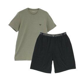 セール！ EMPORIO ARMANI エンポリオ アルマーニ 【S・M・Lサイズ】 上下セット ENDURANCE PYJAMAS エンデュランスロゴ バミューダパンツパジャマ EUサイズ 半袖 ショートパンツ 部屋着 ルームウェア ブランド メンズ 男性 プレゼント ギフト 無料ラッピング 540007760
