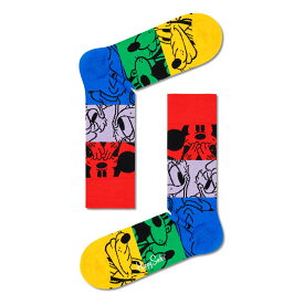 セール！44%OFF Happy Socks ハッピーソックス 【Limited】Happy Socks × Disney ( ディズニー ) Colorful Friends （ カラフル フレンズ ） クルー丈 ソックス 靴下 紳士 メンズ ＆ レディース ギフト プレゼント 無料ラッピング 14211011