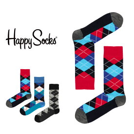 Happy Socks ハッピーソックス ARGYLE （ アーガイル ） クルー丈 ソックス 靴下 ユニセックス メンズ ＆ レディス プレゼント 無料ラッピング ギフト 10201901