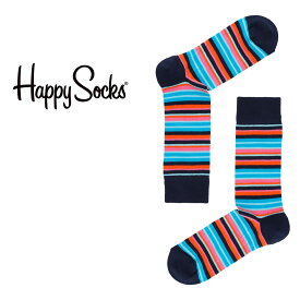 Happy Socks ハッピーソックス MULTI STRIPE （ マルチストライプ ） クルー丈 ソックス 靴下 ユニセックス メンズ ＆ レディス プレゼント 無料ラッピング ギフト 10221905